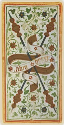 Il Due di Bastoni, facsimile di una carta dei tarocchi dal mazzo 